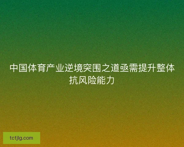 中国体育产业逆境突围之道亟需提升整体抗风险能力 中国体育产业逆境突围之道亟需提升整体抗风险能力